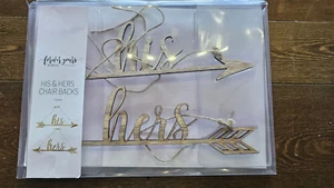 HIS & HERS Arrows Wood Signs / HIS & HERS Chairback Signs / Hanging Signs - Picture 1 of 2