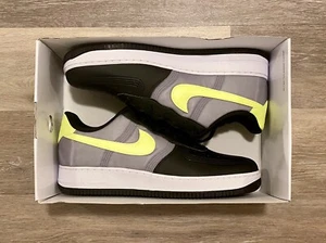 Nike ID Air Force 1 Low Black Light Volt Metallic Grey DN4164-991 Men's Size 13 - Picture 1 of 12