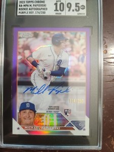 Michael Papierski 2023 Topps Chrome Rookie Auto Purple Refractor /250 SGC 10/9.5