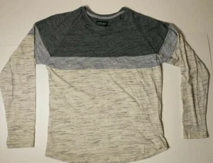 Alpha Beta Premium grau blau-weiß Langarmshirt Oberteil Damen M 69415 - Bild 1 von 3