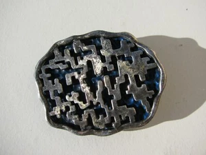 VINTAGE.MCM CORO SKULPTUR ABSTRAKT MODERNIST KUBISMUS STERLING EMAILLE BROSCHE 42,3 GR. - Bild 1 von 6