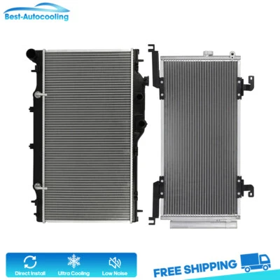 Aluminum Radiator And A/C Condenser For 2015 2016 17-2019 Subaru Legacy Outback - Image 1 of 4