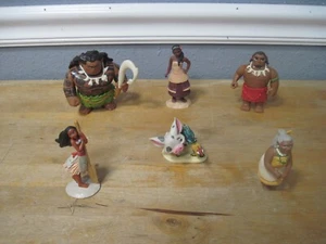 Disney Parks Moana Figurine Toy Action Figure 6 PCS Play Set Cake Toppers - Picture 1 of 8