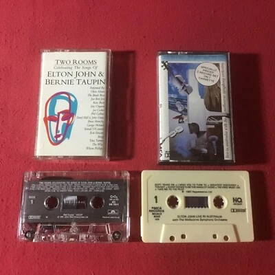 (2) Elton John Cassettes "Live in Austrailia - 2 Record Set"  (and) "Two Rooms"  - Image 1 of 4