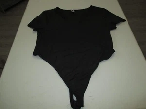 Womens black ribbed leotard shirt body suit no boundaries juniors plus 3X 21 XXX - Picture 1 of 2