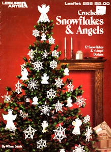Copos de nieve y ángeles de ganchillo de Wilma Stash, Leisure Arts 255, vintage 1983 - Imagen 1 de 2