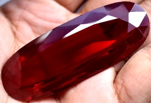 Natural 148.15 Ct Blood Red Ruby Mozambique GGL Certified Loose Gemstone - Picture 1 of 16