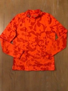 Under Armour Girls Fitted Top Long Sleeve Mock Neck Orange Size YXL - Picture 1 of 7