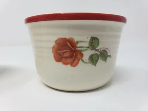 Vintage "BAKE OVEN" Brand Baking/Ramekin CUPS (Lot of 3) Rose Pattern - Imagen 1 de 10