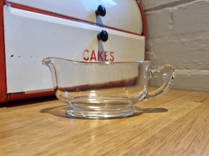 Vintage JAJ Pyrex Clear Gravy Boat / Jug Glass Christmas Dish Dinner Table Sauce - Picture 1 of 7