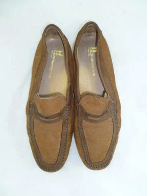 MORESCHI BAHAMAS 二手 男式 9.5 穿孔皮革驾驶摩托车/便士鞋 — 第 1/4 张图片