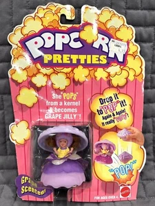 Vintage Popcorn Pretties 1991 Purple Doll Mattel Grape Scented Factory Sealed - Bild 1 von 17
