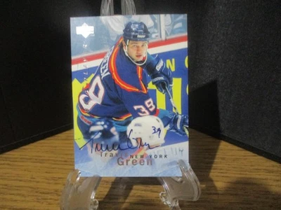 TARJETA DE BARAJA SUPERIOR TRAVIS VERDE AUTÉNTICA FIRMADA/AUTOGRAFIADA NHL NY ISLANDERS Foto 1 de 4