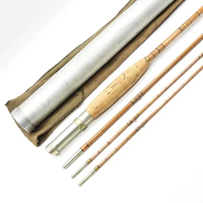 Unmarked Vintage Bamboo Fly Fishing Rod. 9’. 4.5oz. W/ Tube & Sock. Cross? - Image 1 of 4