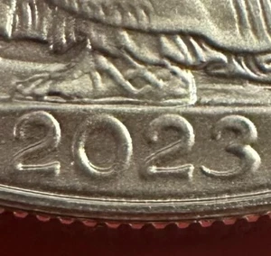 2023 "MINT ERROR" DOUBLE DIE "DATE" & REVERSE STRIKE THRU @ "FINE" SILVER EAGLE - Picture 1 of 8