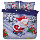 Santa Skiing Snow 3D Printing Duvet Quilt Doona Covers Pillow Case Bedding Sets