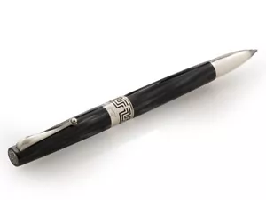 Bolígrafo Montegrappa ""Extra APC1" barril de resina perlada y borde plateado - Imagen 1 de 3