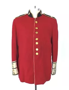Vtg 60s red military band doorman soldier uniform coat formal dress jacket M/L - Picture 1 of 12