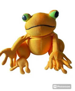 HTF Snugeez Orange Frog Microbead Plush Satin Pillow Stuffed Animal KB Toys - Picture 1 of 5