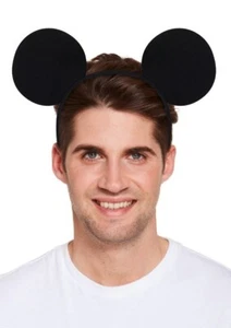 Mickey Mouse Ears Headband Alice Band Fancy Dress Spotted Bow Ladies Mens Girls - Picture 1 of 3
