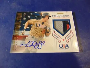 2012 USA NATIONAL COLLEGIATE MICHAEL LORENZEN ROOKIE PATCH AUTO 4/35 - Picture 1 of 2