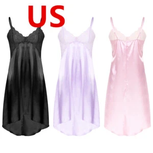 Men's Pajamas Sheer Floral Lace Sissy Crossdress Nightwear Sleepdress Homme - Picture 1 of 22