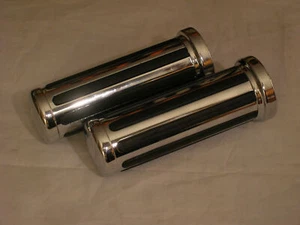 New Chrome Rail Hand Grips 4 1" Handlebar Harley Touring Softail Dyna XL Customs - Picture 1 of 4