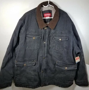 Wrangler Mens 4XL Denim Trucker Jacket Corduroy Collar Sherpa Lined 15101 NWT - Picture 1 of 11