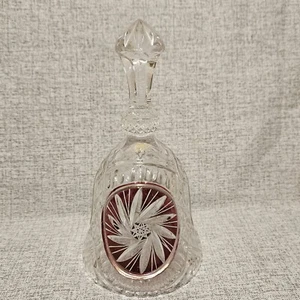  Anna Hutte Crystal Bell Red Design Etched  - Picture 1 of 5