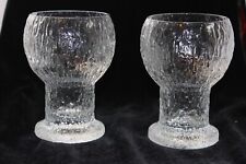 IITTALA KEKKERIT Wine Cocktail Glass Set of 2 Ice CRYSTAL Timo Sarpaneva 5”