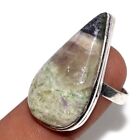 925 Silver Plated-Purple Fluorite Ethnic Gemstone Ring Jewelry US Size-8 AU T038