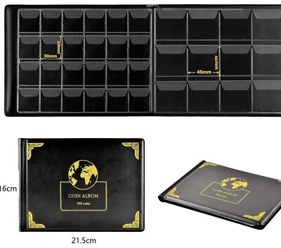 300 Coins Coin Album Australian Coin Collection Folder Book Holds Black AU - image 1 of 2