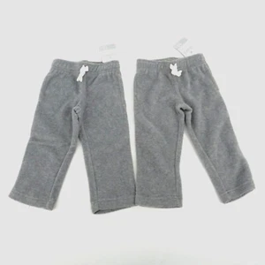 Carter's Baby Boy Or Baby Girl Gray Fleece Pants 2 Pair 18 Months NWT $32 - Picture 1 of 3