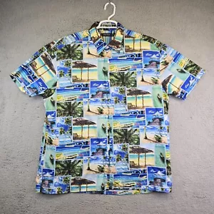 Vintage Nautica Hawaiian Shirt Men’s XL Short Sleeve Button Up Beach Palm Trees - Picture 1 of 11