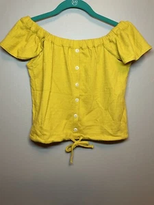 Top donna nuovo MADEWELL texture e filo spalle scoperte giallo taglia XS - Foto 1 di 3