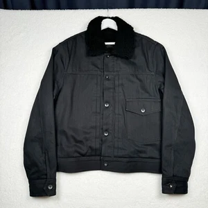 Rag & Bone Bartack Genuine Sherpa Lined Black Denim Jacket - Mens Size XL - Picture 1 of 14