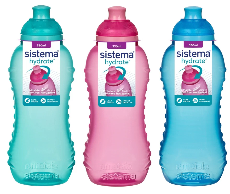Sistema Twist Sip Squeeze Water Drink Juice Bottle School Office Work Gym 330ml - Image 1 of 1