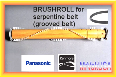 Rollo de cepillo AC84RBZMZ000 con correa ranurada compatible con boquilla de alimentación Kenmore y Panasonic Foto 1 de 4