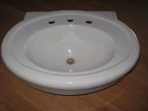 American Standard Collection Console Table Oval Sink Basin Pedestal Bathroom - Picture 1 of 14