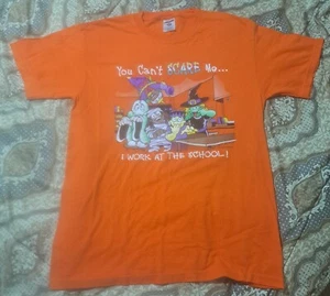 TEACHER HALLOWEEN T-SHIRT ~ORANGE ~Med ~Principal, Teacher's Aide, Custodian++ - Bild 1 von 4