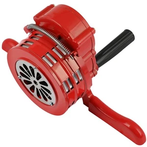 New Manual Operated Loudest Red Air Raid Alarm Siren Hand Horn Crank 115DB 12V - Picture 1 of 12