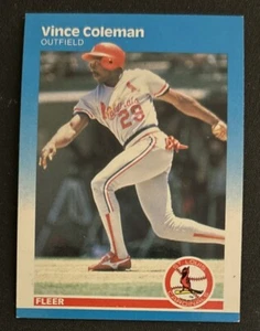 1987 Fleer Vince Coleman Baseball Card #290 Cardinals OF GD O/C - Picture 1 of 2