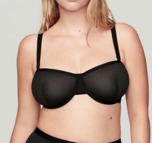 Cuup The Balconette Mesh Bra In Black SZ 30A NWOT - Picture 1 of 4