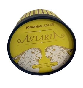 JONATHAN ADLER RARO Aviaria Pájaros Tucán, Guacamayo, Posavasos de Cacatúa con Caja - Imagen 1 de 6