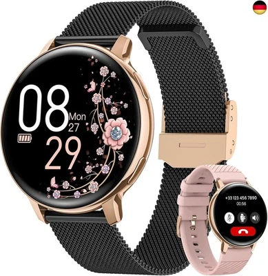 SWGOTA Smartwatch Damen, 1,39" Fitnessuhr mit Telefonfunktion 24H Pulsuhr SpO2