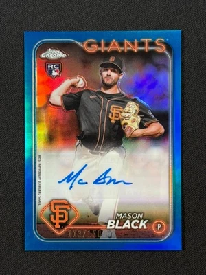 2024 Topps Chrome Update Mason Black AC-MB Rookie Blue Refractor Auto SP /150 - Image 1 of 2