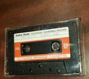USED Radio Shack Telephone Answering Machine Outgoing Message Cassette 20 Second - Zdjęcie 1 z 3