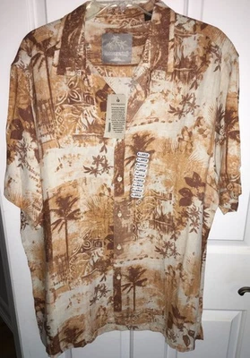 Camisa Hawaiana Jimmy Buffett Margaritaville Seda y Lino Abotonada X-Grande Nueva Foto 1 de 4