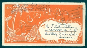USA 1944 APO HAWAII MILITARY GREETING NEWSLETTER CENSORED TO USA - Picture 1 of 1