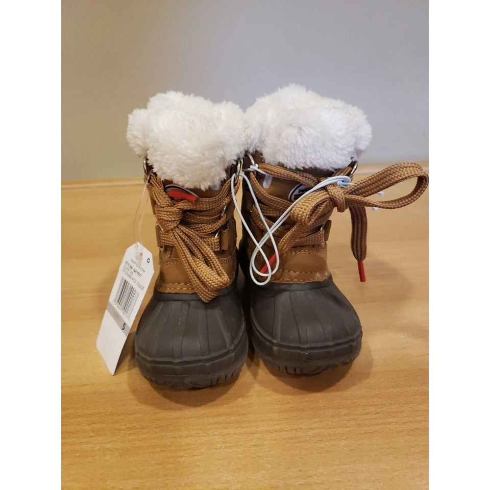 BOTAS DE INVIERNO NAUTICA NIÑOS TOSTADAS AYCE CON RIBETE DE PIEL SINTÉTICA NIÑO PEQUEÑO TALLA 5 Foto 1 de 4